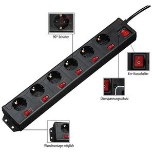 Produktbild für Steckdosenleiste Hama 6+1 XL, mit 1,4m Kabel