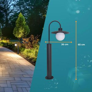 Produktbild für Wegeleuchte Luxula LX700203, schwarz, mit 230 V Netzstrom