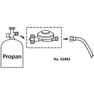 Produktbild für Gasdruckregler CFH 52452, inkl. 80 cm Gasschlauch