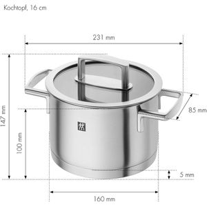 Produktbild für Topfset Zwilling Vitality 66460-000, Edelstahl