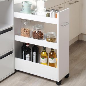 Produktbild für Nischenregal Kesper 24852, weiß, mit Rollen