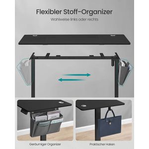 Produktbild für Schreibtisch Vasagle LSD136B01, schwarz / schwarz
