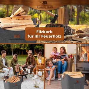 Produktbild für Kaminholztasche Black-Oak Montana XL, grau