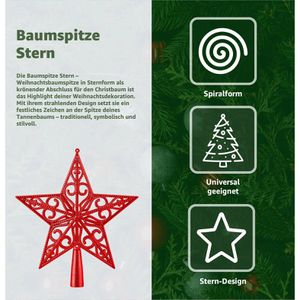 Produktbild für Christbaumspitze TK-Gruppe 98403, glänzend, rot