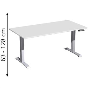 Schreibtisch Geramöbel Elevate Plus, lichtgrau / silber