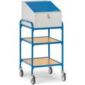Stehpult Fetra 5844 mit Rollen, blau / buche / grau