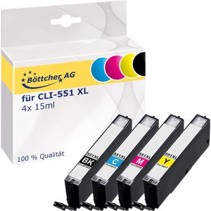 kompatibel für Canon CLI-551 XL Multipack schwarz, cyan, magenta, gelb –  Böttcher AG