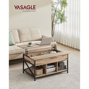 Produktbild für Couchtisch Vasagle LCT205K50, Holz / Metall, kamelbraun
