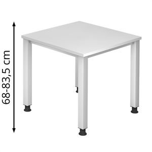 Produktbild für Schreibtisch Hammerbacher Q-Serie, weiß / silber
