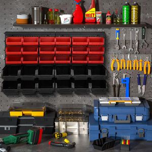Produktbild für Werkzeugwand Monzana 101575, schwarz, aus Kunststoff