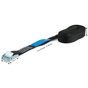 Produktbild für Spanngurt Sandax 293, schwarz, mit Klemmschloss