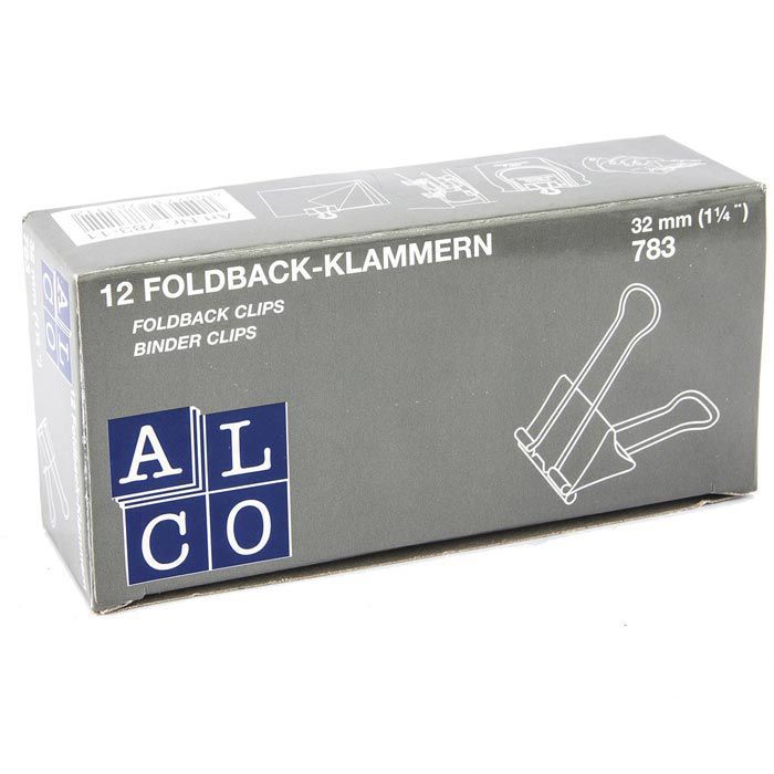 WEDO Büroklammer Foldback-Klammer 19mm Schwarz VE=12 Stück