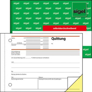 Produktbild für Quittungsblock Sigel SD021, A6 quer