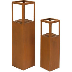 Windlicht Frank-Flechtwaren Trend, Metall & Glas