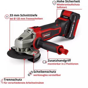 Produktbild für Winkelschleifer Einhell TE-AG 18/125-2 Li