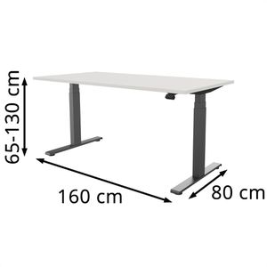Produktbild für Schreibtisch fm-Büromöbel fouraction weiß / anthrazit