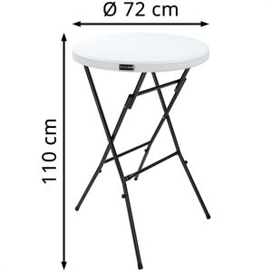 Produktbild für Stehtisch CASARIA 101585, weiß, Ø 72 cm, klappbar