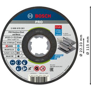 Produktbild für Trennscheibe Bosch PRO Stainless Steel, X-Lock