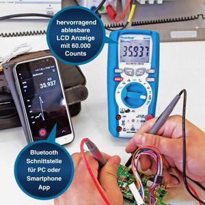 Produktbild für Multimeter PeakTech P 3442, digital, True RMS, App-fähig