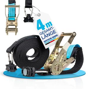 Produktbild für Spanngurt NTG Black, schwarz, mit Airline-Fitting &amp; Ratsche