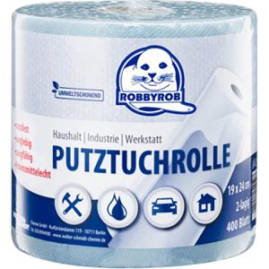 Produktbild für Putztuchrolle Robbyrob aus Zellstoff, Palette, blau