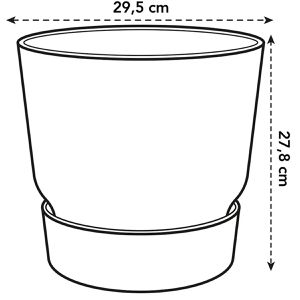 Produktbild für Übertopf elho Greenville rund, schwarz, Ø 30 x 28 cm