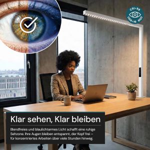 Produktbild für Schreibtischlampe Luxula LX700145, weiß, LED, dimmbar