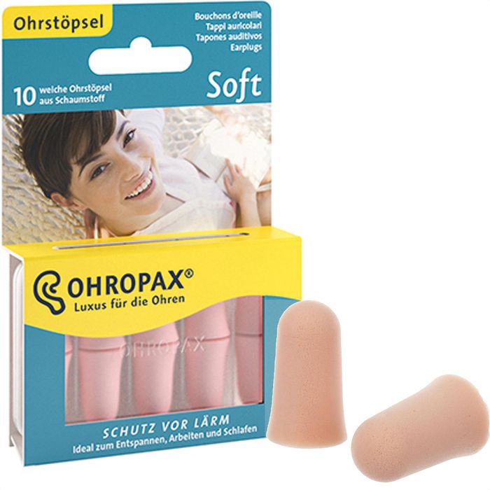 OHROPAX Ohrstöpsel SOFT, SNR 32dB, Gehörschutzstöpsel zum Schlafen, 5 Paar  – Böttcher AG