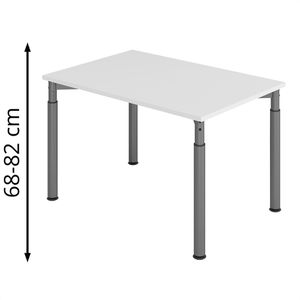 Produktbild für Schreibtisch Hammerbacher Y-Serie, lichtgrau / graphit