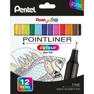 Fineliner Pentel Pointliner Colour Dye Ink, S40-12