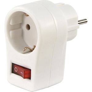 Steckdosenadapter Böttcher-AG weiß, mit Schalter