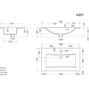 Produktbild für Waschtisch Posseik Portus 600 SlimLine, hängend, eiche gold