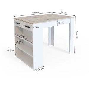 Produktbild für Esstisch Vicco Repose, 33602, sonoma eiche / weiß