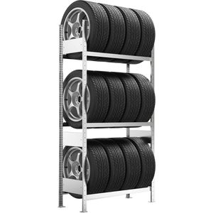 Reifenregal META-Regalbau 200186049, silber, für 12 Reifen