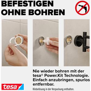 Produktbild für Handtuchhalter Tesa Moon Black 40621, schwarz