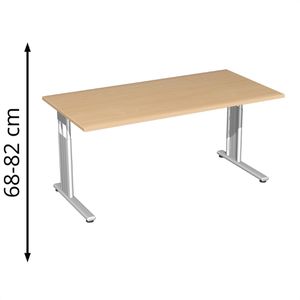 Schreibtisch Geramöbel Flex S-617103-BS, buche / silber