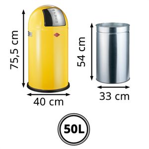 Produktbild für Mülleimer Wesco Pushboy, lemonyellow