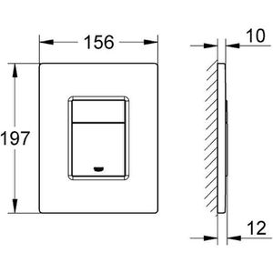 Produktbild für Betätigungsplatte GROHE Even 38966KF0, aus Kunststoff, für WC