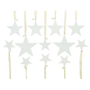 Weihnachtsbaumschmuck Frank-Flechtwaren 225425, weiß, 5-10 cm