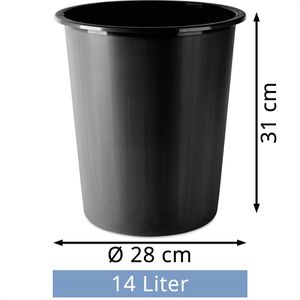 Produktbild für Papierkorb DONAU D305-01, schwarz