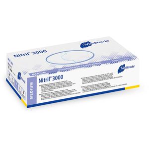 Produktbild für Einmalhandschuhe Meditrade Nitril 3000, weiß, 100 Stück