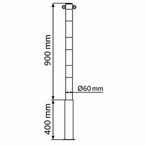 Produktbild für Absperrpfosten Schake 460HB/2, 2 Ösen, rot/weiß, aus Metall