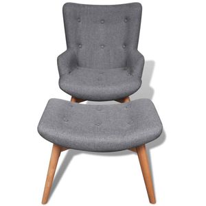 Produktbild für Loungesessel vidaXL 274817, dunkelgrau, mit Hocker