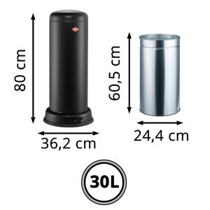 Produktbild für Mülleimer Wesco Big Baseboy, mattschwarz
