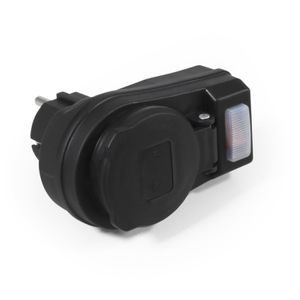 Produktbild für Steckdosenadapter McPower schwarz, mit Schalter