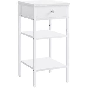 Beistelltisch Vasagle LET502B14, weiß, aus Holz / Metall