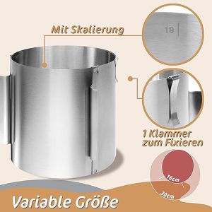 Produktbild für Tortenring 4smile Premium, backofenfest, aus Edelstahl