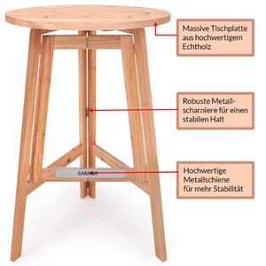 Produktbild für Stehtisch CASARIA 101676, braun, Ø 80 cm, klappbar