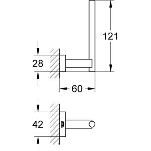 Produktbild für Toilettenpapier-Ersatzrollenhalter GROHE Essentials Cube