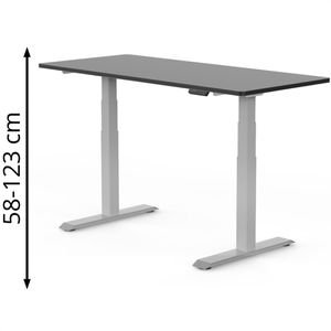 Produktbild für Schreibtisch FlexiSpot E7S 2026, schwarz / grau